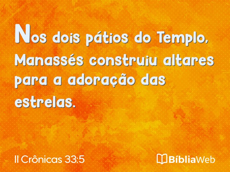 II Crônicas 33:5 em imagem para compartilhar