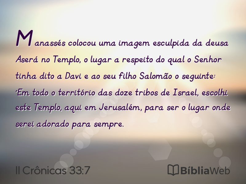II Crônicas 33:7 em imagem para compartilhar