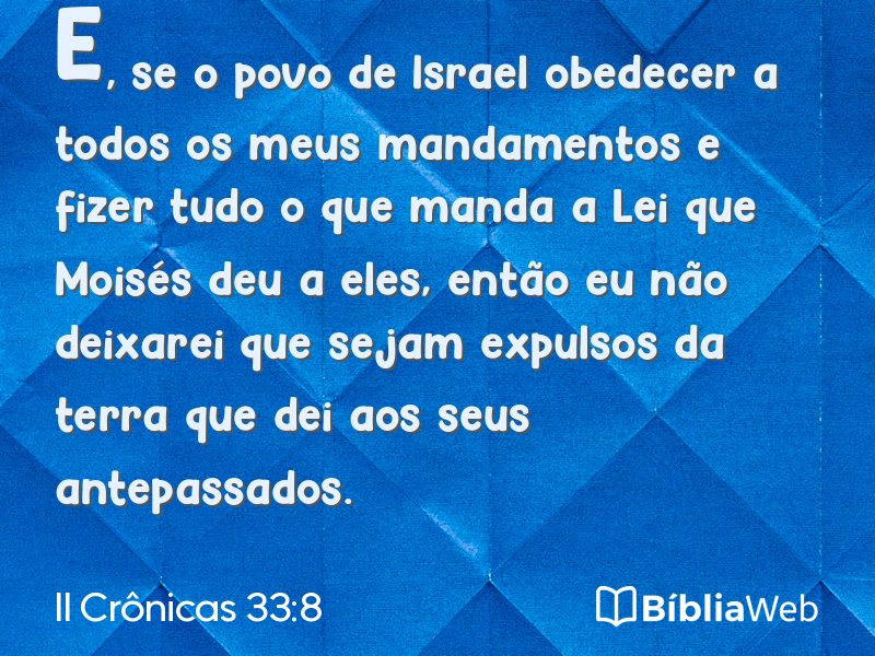 II Crônicas 33:8 em imagem para compartilhar