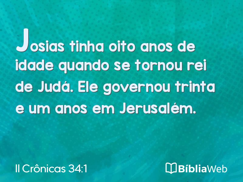 II Crônicas 34:1 em imagem para compartilhar