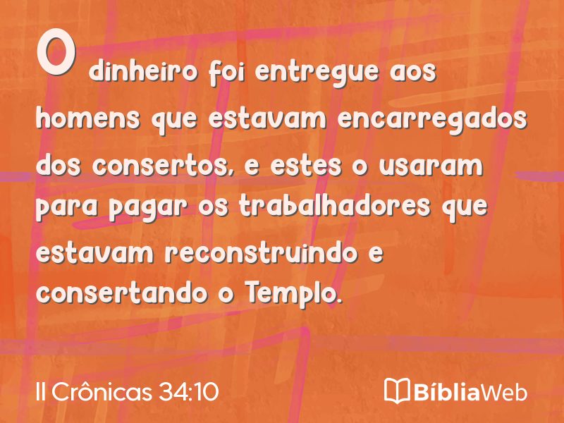 II Crônicas 34:10 em imagem para compartilhar