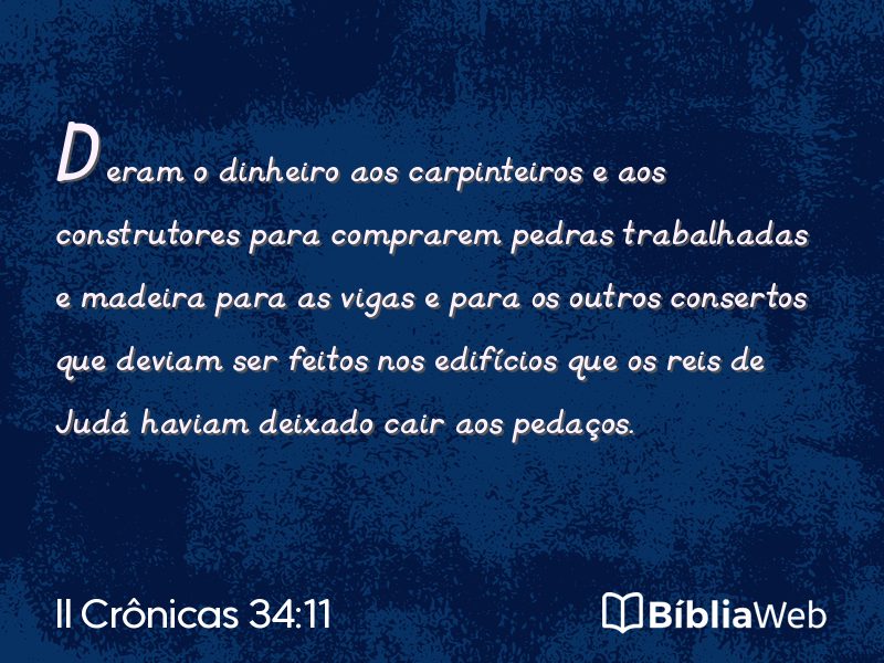 II Crônicas 34:11 em imagem para compartilhar