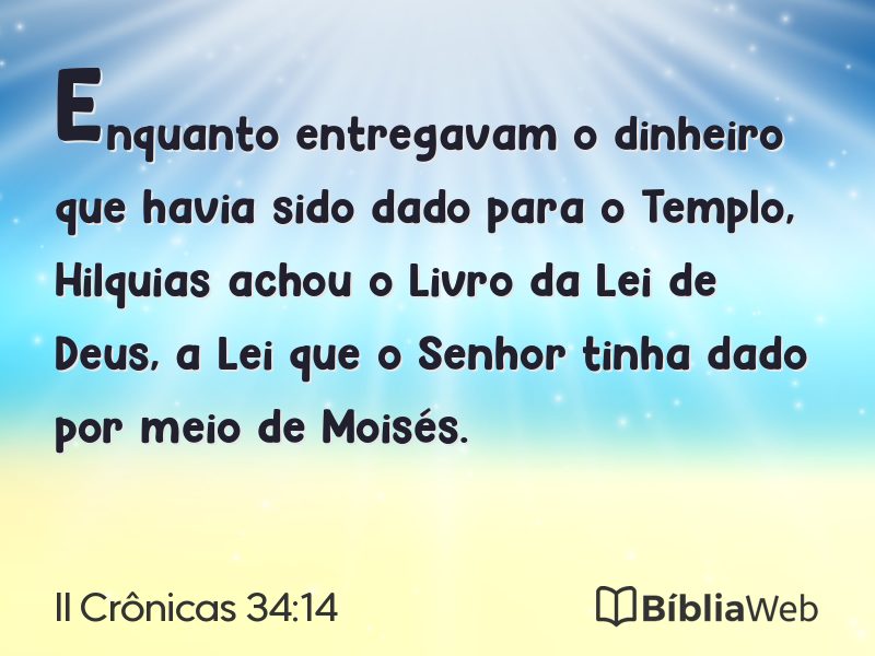 II Crônicas 34:14 em imagem para compartilhar