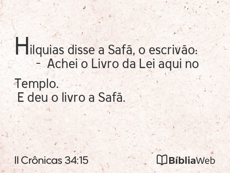 II Crônicas 34:15 em imagem para compartilhar