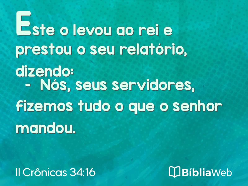 II Crônicas 34:16 em imagem para compartilhar