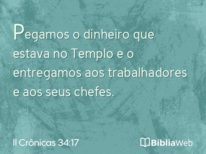II Crônicas 34:17 em imagem para compartilhar