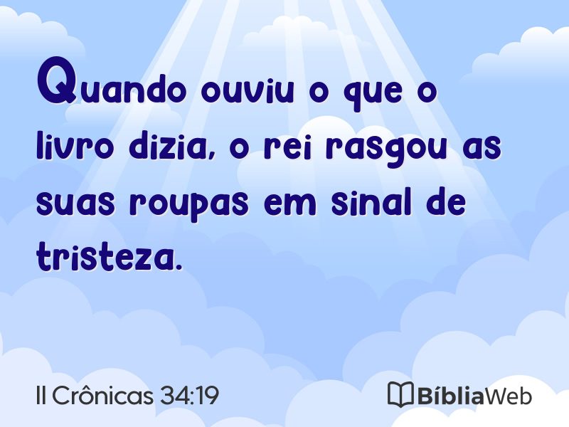 II Crônicas 34:19 em imagem para compartilhar