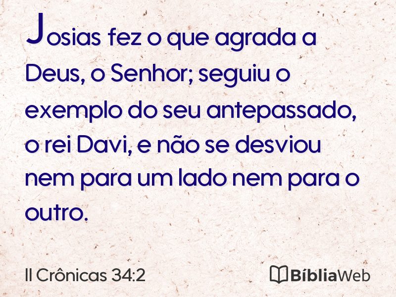 II Crônicas 34:2 em imagem para compartilhar