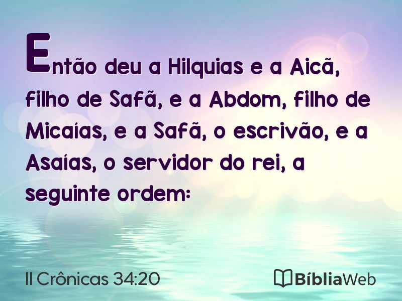 II Crônicas 34:20 em imagem para compartilhar