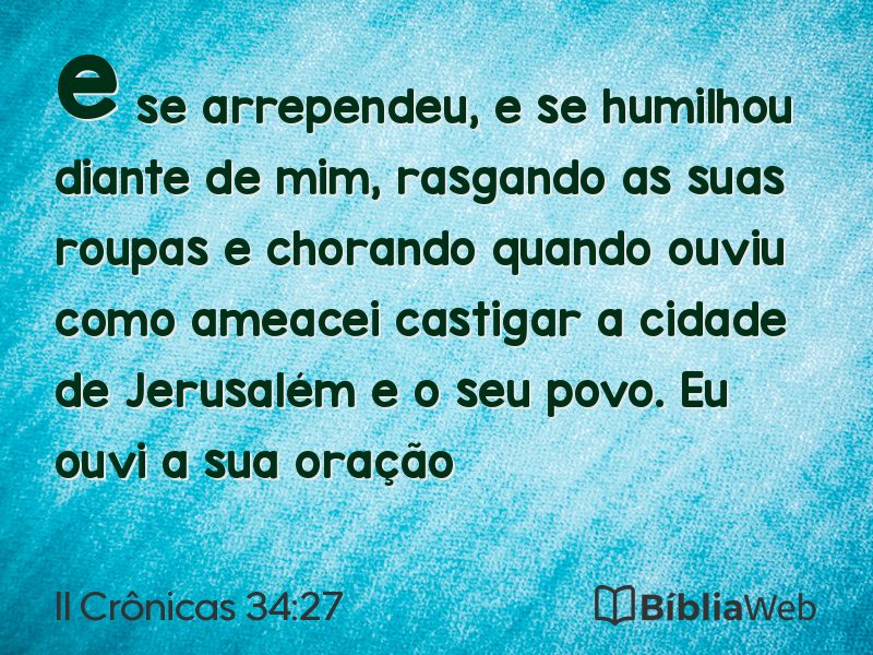 II Crônicas 34:27 em imagem para compartilhar