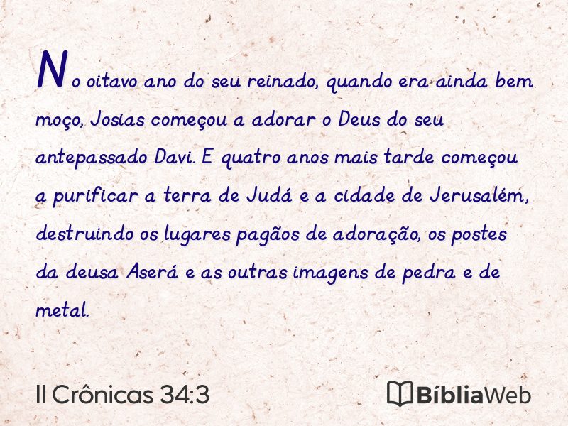 II Crônicas 34:3 em imagem para compartilhar