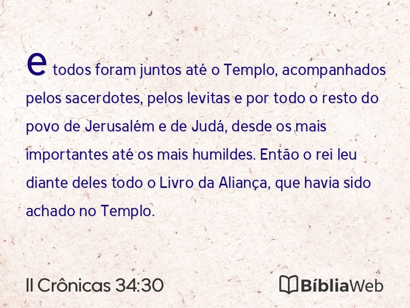 II Crônicas 34:30 em imagem para compartilhar