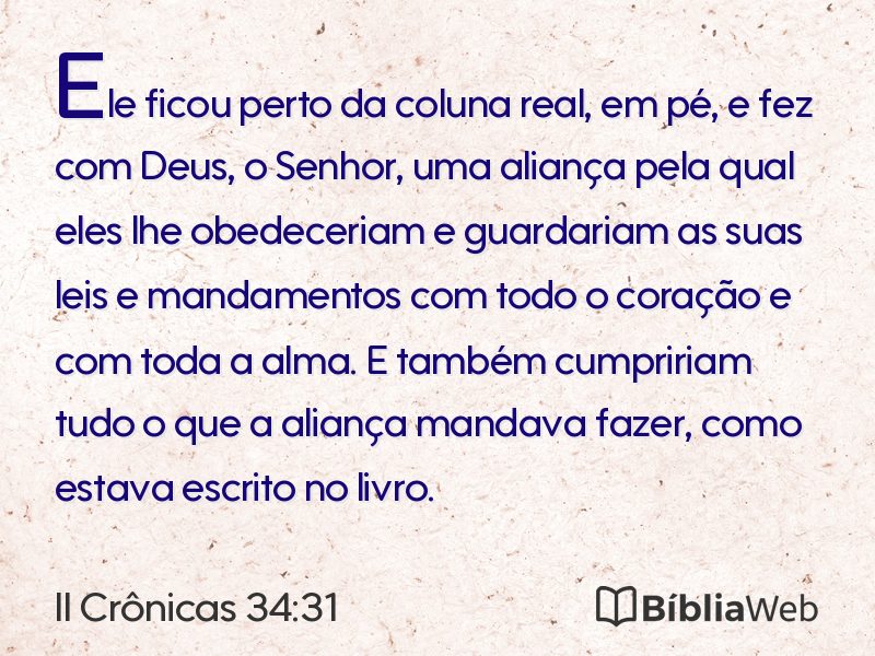 II Crônicas 34:31 em imagem para compartilhar