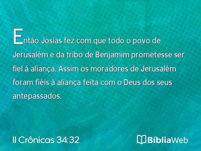 II Crônicas 34:32 em imagem para compartilhar