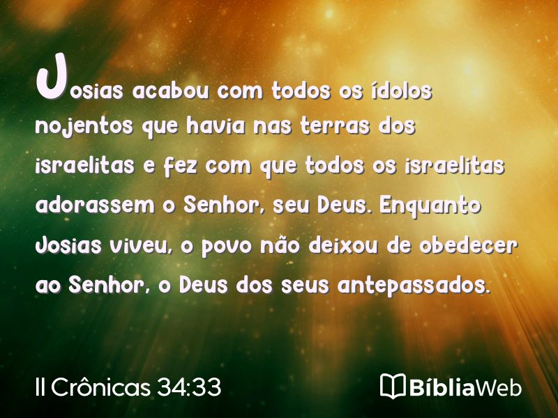 II Crônicas 34:33 em imagem para compartilhar