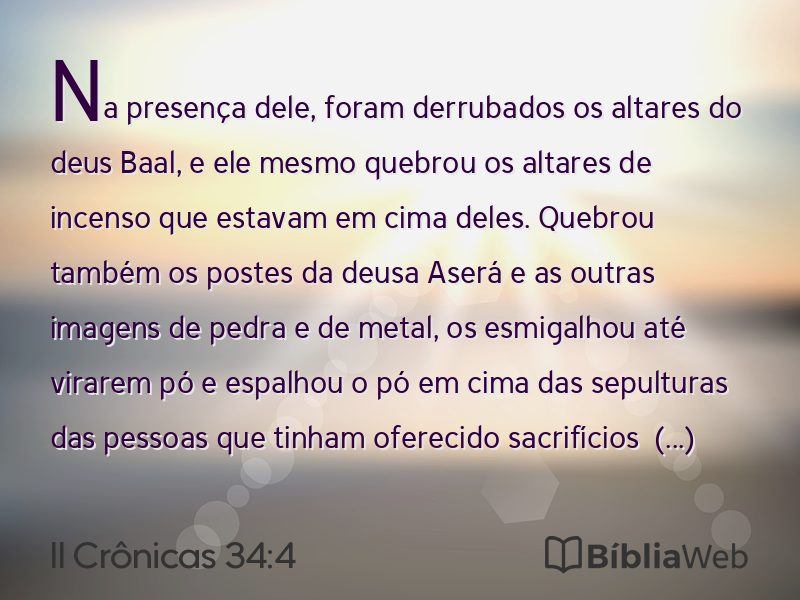II Crônicas 34:4 em imagem para compartilhar