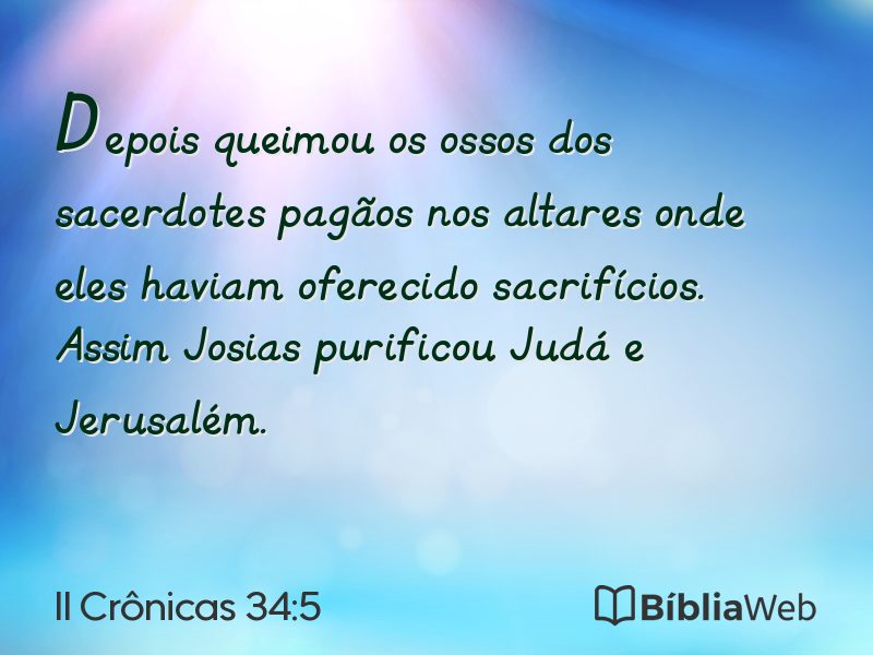 II Crônicas 34:5 em imagem para compartilhar