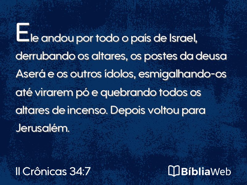 II Crônicas 34:7 em imagem para compartilhar