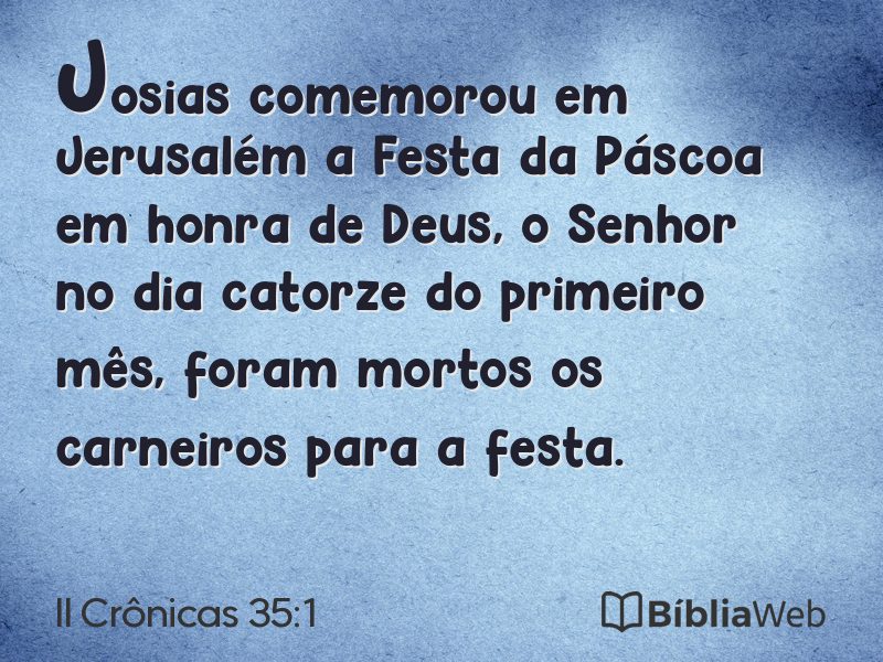 II Crônicas 35:1 em imagem para compartilhar