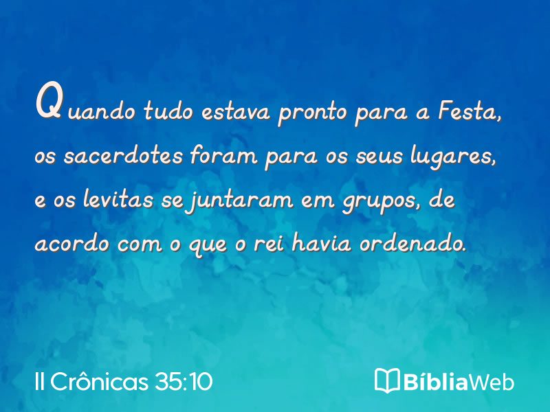 II Crônicas 35:10 em imagem para compartilhar