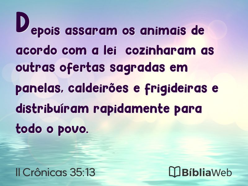 II Crônicas 35:13 em imagem para compartilhar