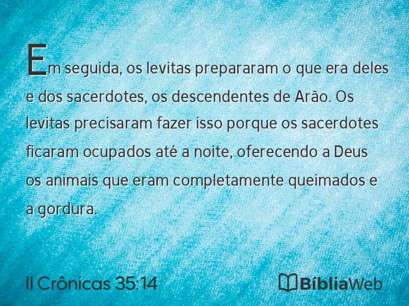 II Crônicas 35:14 em imagem para compartilhar