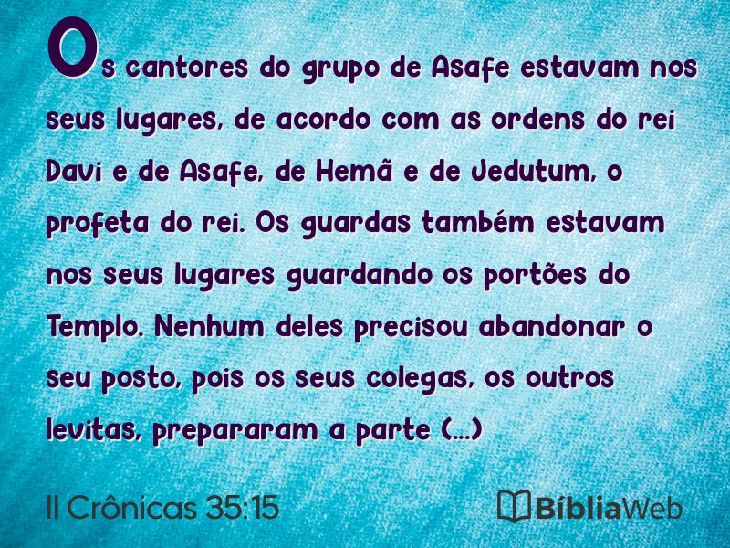 II Crônicas 35:15 em imagem para compartilhar