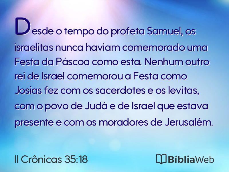 II Crônicas 35:18 em imagem para compartilhar