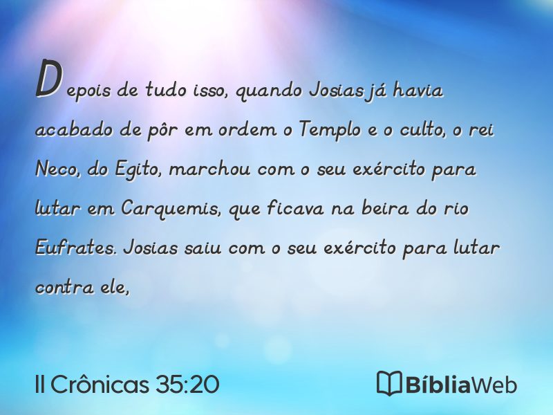 II Crônicas 35:20 em imagem para compartilhar