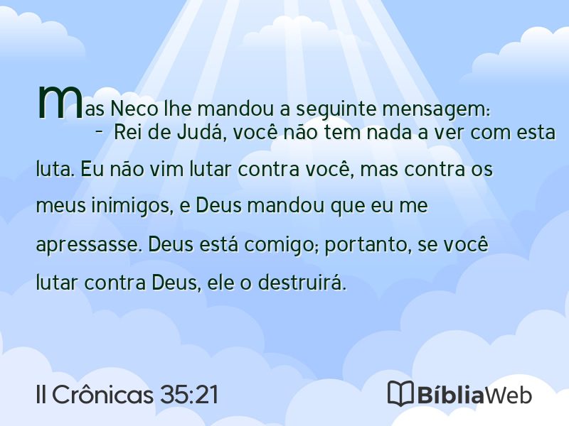 II Crônicas 35:21 em imagem para compartilhar
