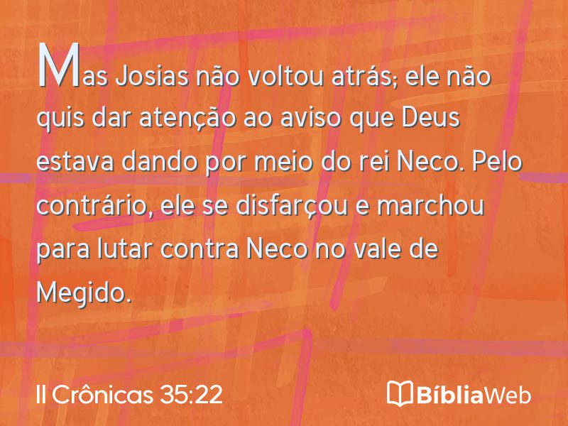 II Crônicas 35:22 em imagem para compartilhar