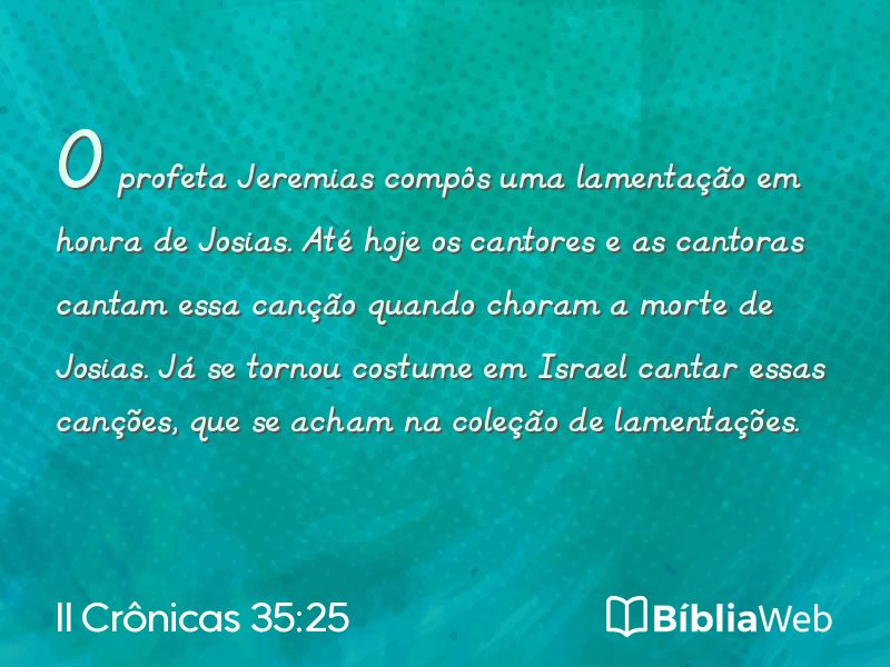 II Crônicas 35:25 em imagem para compartilhar