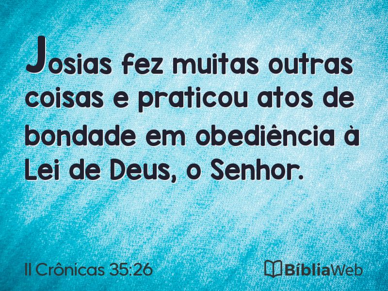 II Crônicas 35:26 em imagem para compartilhar