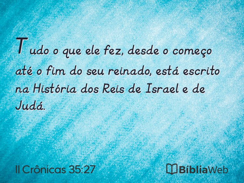 II Crônicas 35:27 em imagem para compartilhar