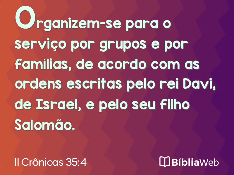 II Crônicas 35:4 em imagem para compartilhar