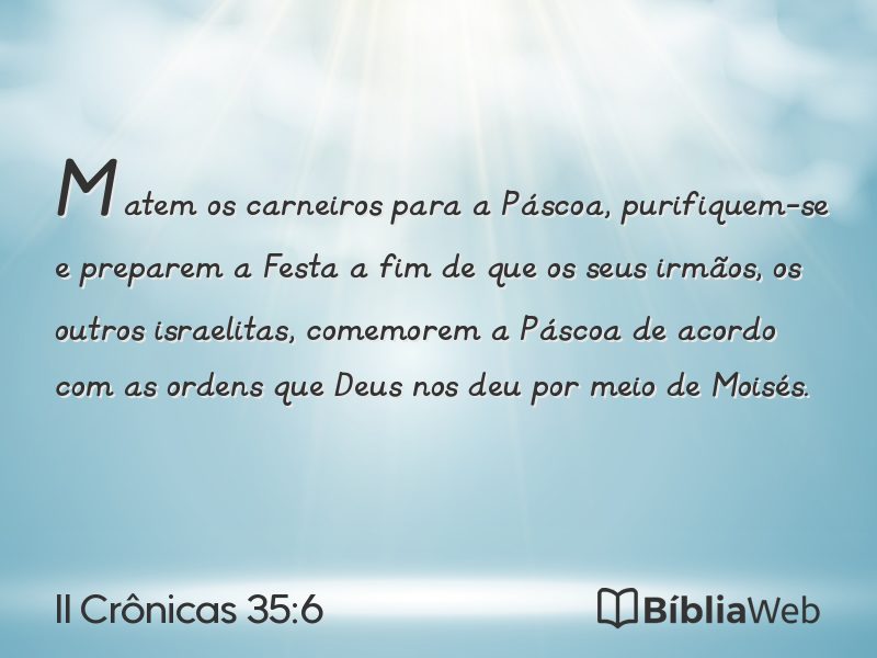 II Crônicas 35:6 em imagem para compartilhar