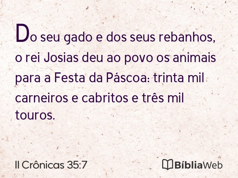 II Crônicas 35:7 em imagem para compartilhar