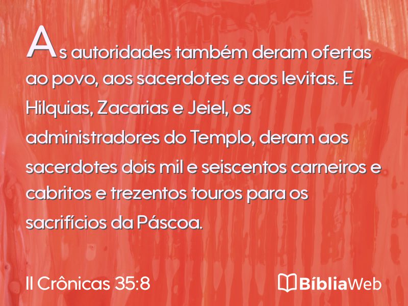 II Crônicas 35:8 em imagem para compartilhar