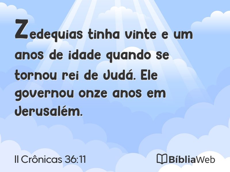 II Crônicas 36:11 em imagem para compartilhar