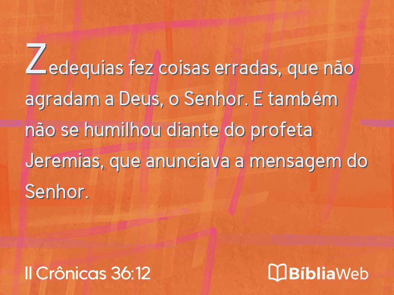 II Crônicas 36:12 em imagem para compartilhar