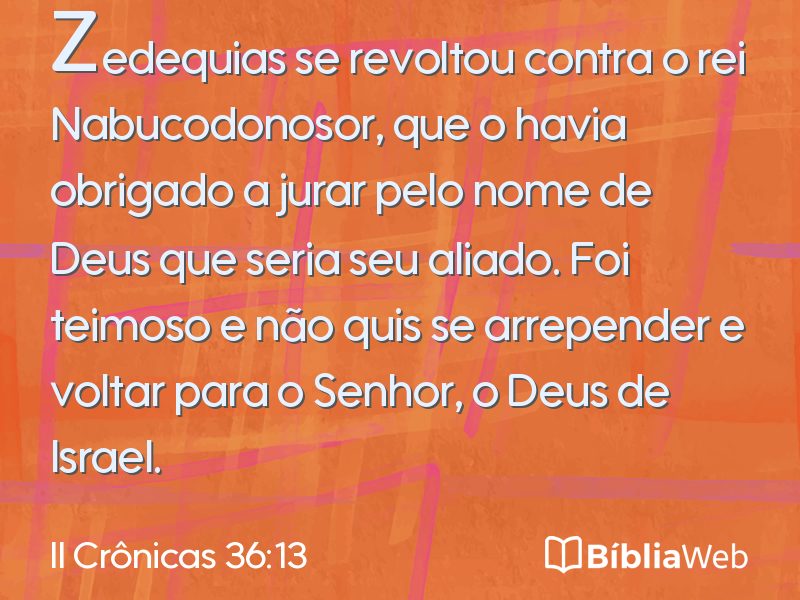 II Crônicas 36:13 em imagem para compartilhar