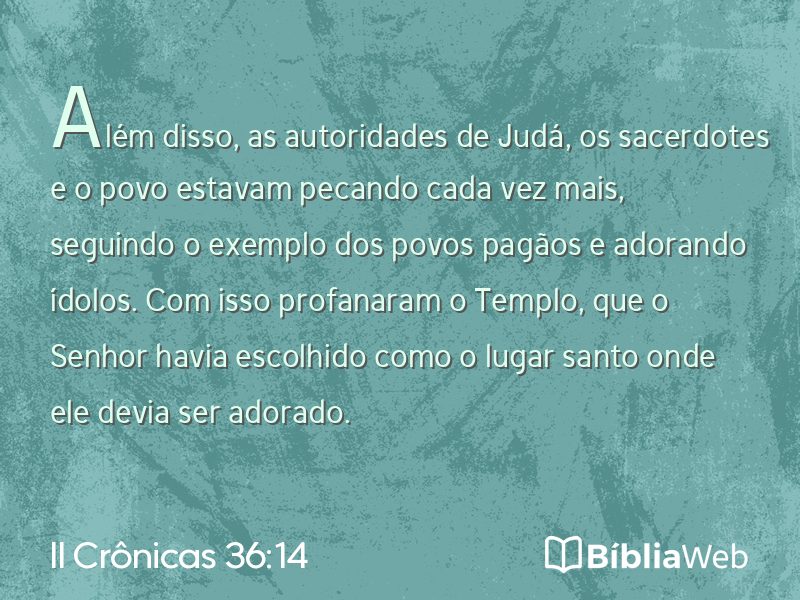 II Crônicas 36:14 em imagem para compartilhar