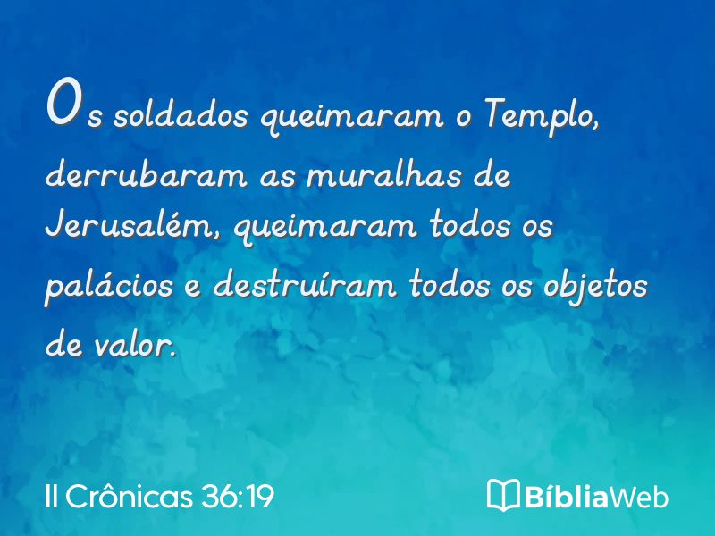II Crônicas 36:19 em imagem para compartilhar
