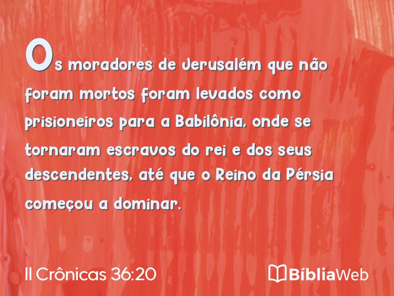 II Crônicas 36:20 em imagem para compartilhar