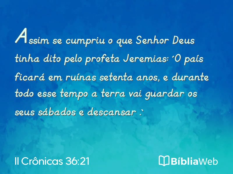 II Crônicas 36:21 em imagem para compartilhar