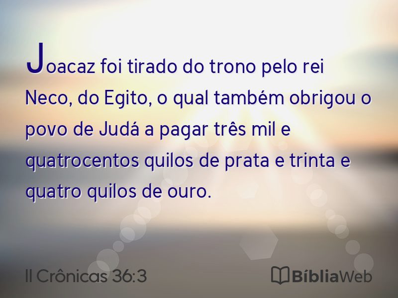 II Crônicas 36:3 em imagem para compartilhar