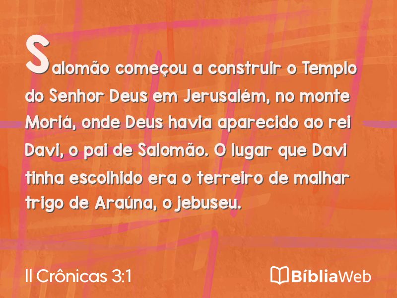 II Crônicas 3:1 em imagem para compartilhar