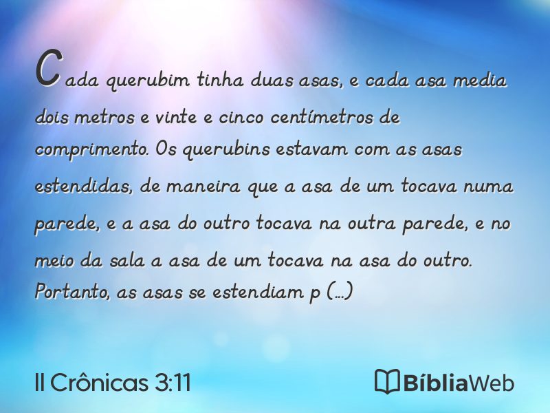 II Crônicas 3:11 em imagem para compartilhar
