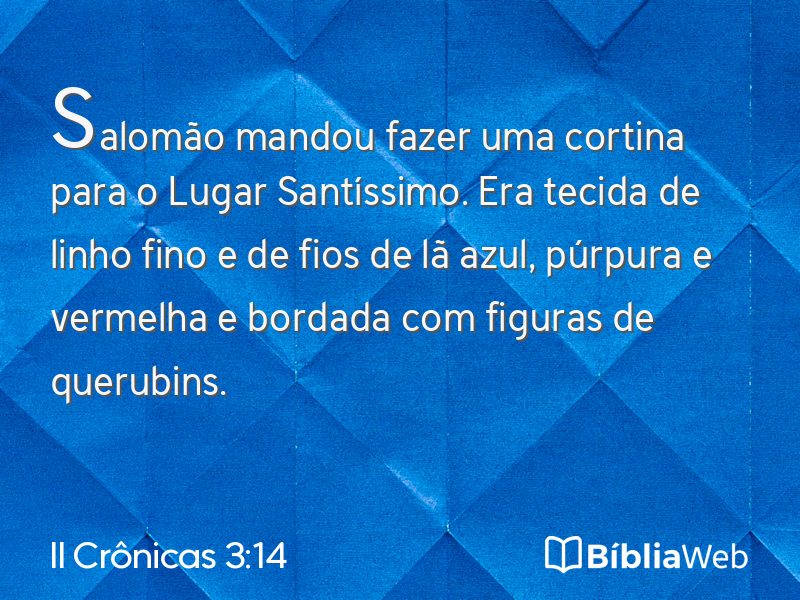 II Crônicas 3:14 em imagem para compartilhar