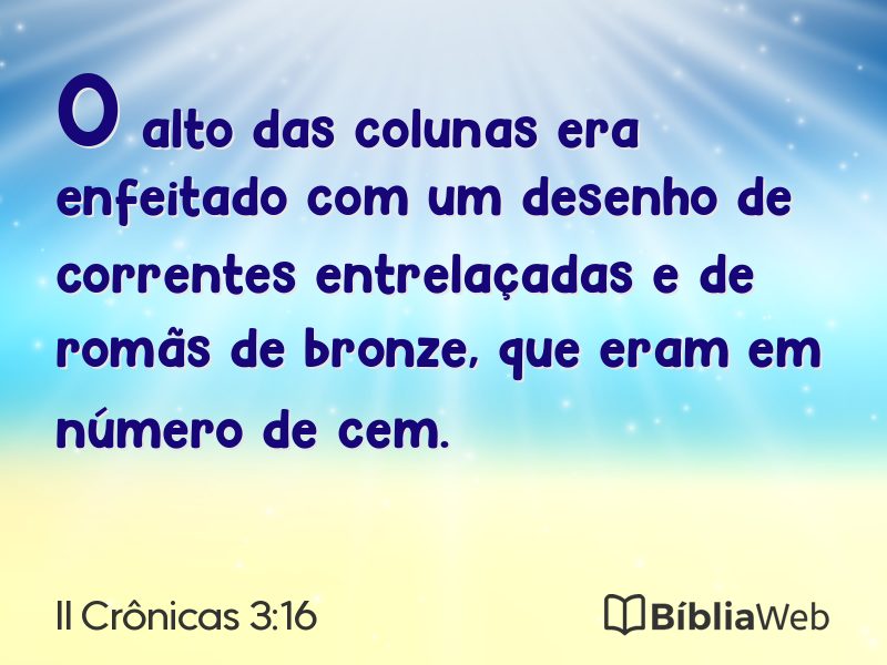 II Crônicas 3:16 em imagem para compartilhar